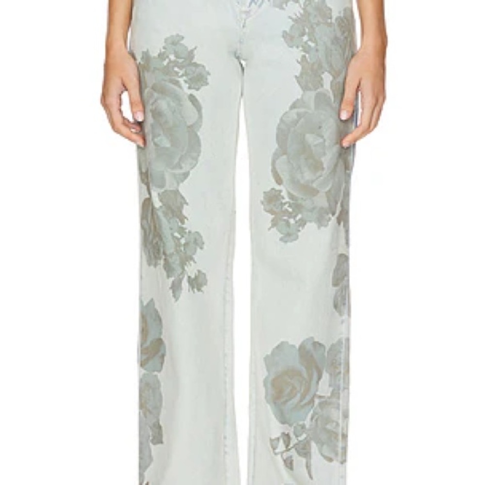 We the Free Tinsley Baggy High Rise Straight Leg  Floral Jeans NWT size 26 - Picture 2 of 6